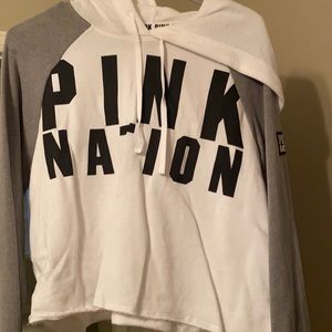 PINK NATION CROP HOODIE